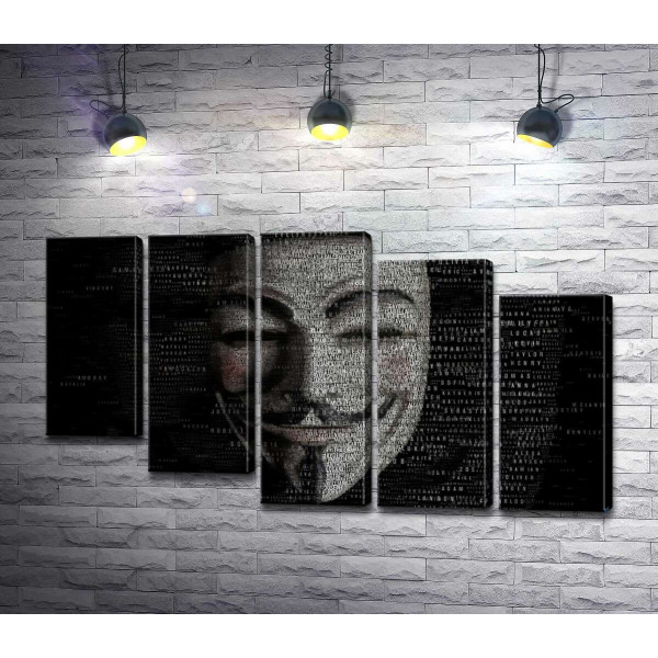 Зловещая маска на постере к фильму "Имя нам легион" (We Are Legion: The Story of the Hacktivists)
