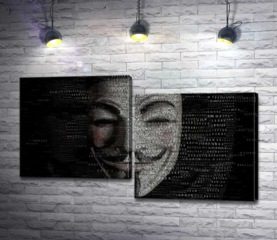 Зловісна маска на постері до фільму "Ім'я нам легіон" (We Are Legion: The Story of the Hacktivists)