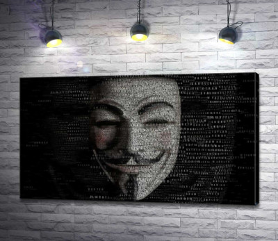 Зловещая маска на постере к фильму "Имя нам легион" (We Are Legion: The Story of the Hacktivists)