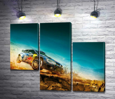 Модульная картина "Автомобиль Volkswagen Polo R WRC на соревнованиях ралли"