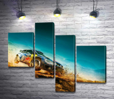 Модульная картина "Автомобиль Volkswagen Polo R WRC на соревнованиях ралли"