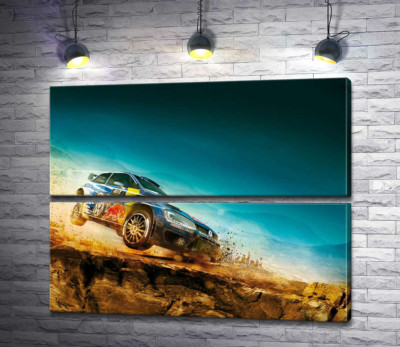 Модульна картина "Автомобіль Volkswagen Polo R WRC  на змаганнях ралі"
