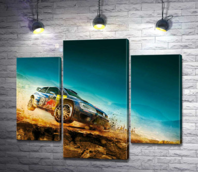 Модульная картина "Автомобиль Volkswagen Polo R WRC на соревнованиях ралли"