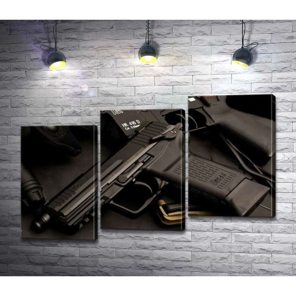 Матовая поверхность самозарядного пистолета Heckler & Koch HK45
