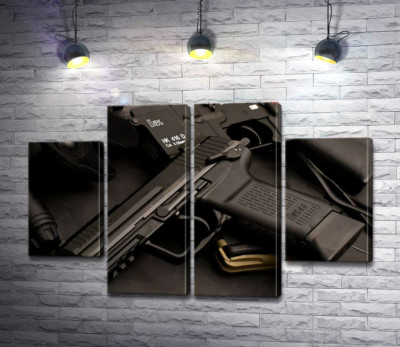 Матовая поверхность самозарядного пистолета Heckler & Koch HK45