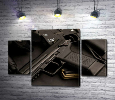 Модульна картина "Матова поверхня самозарядного пістолета Heckler &amp; Koch HK45"