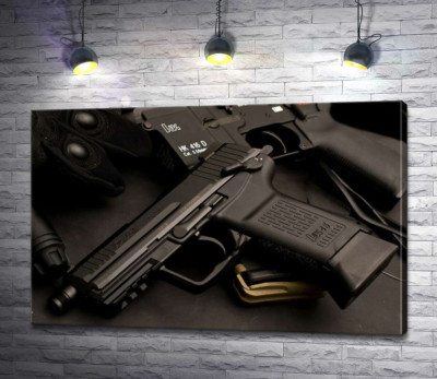 Матовая поверхность самозарядного пистолета Heckler & Koch HK45
