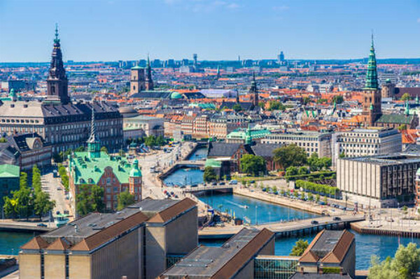 Вид с воздуха на чарующий Копенгаген
