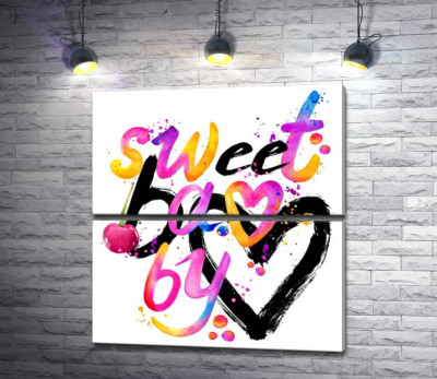 Модульна картина "Напис Sweet Baby"