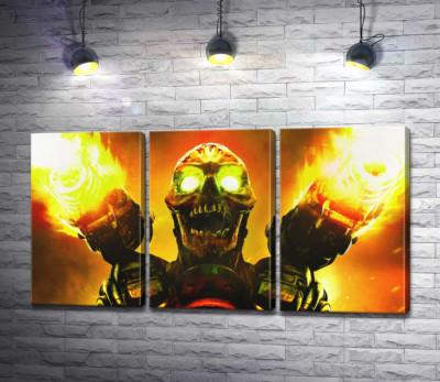 Модульна картина "Монстр із гри Doom"