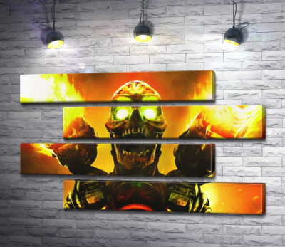 Модульна картина "Монстр із гри Doom"