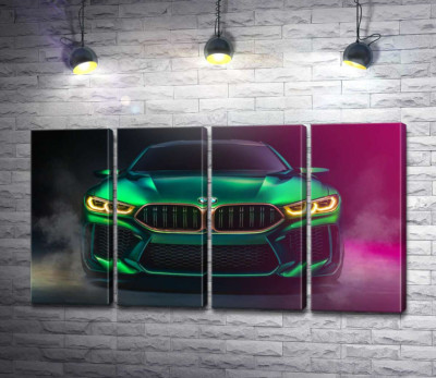 Агрессивная мордашка кислотно-зеленой BMW