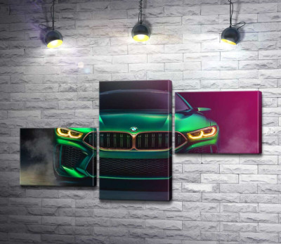 Агрессивная мордашка кислотно-зеленой BMW