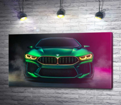 Агрессивная мордашка кислотно-зеленой BMW
