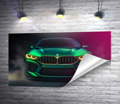Агресивна мордочка кислотно-зеленої BMW