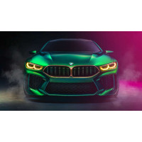 Агрессивная мордашка кислотно-зеленой BMW