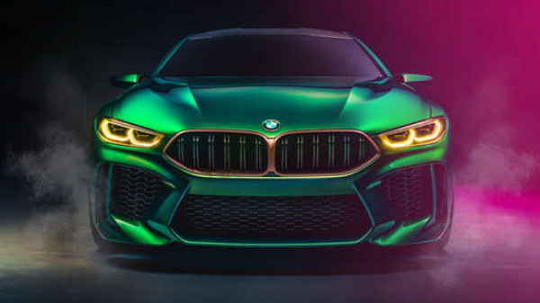 Агрессивная мордашка кислотно-зеленой BMW