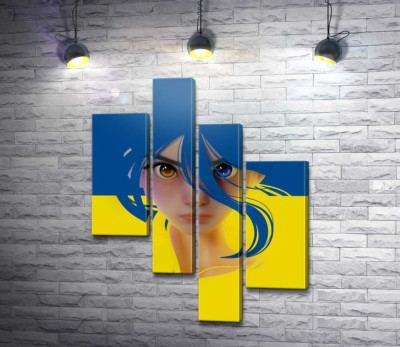 Модульна картина "Образ патріотичного персонажа-дівчини"