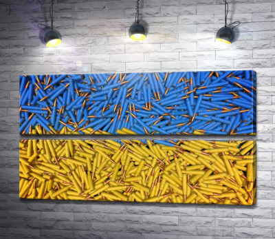 Флаг Украины из патронов