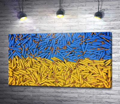 Флаг Украины из патронов