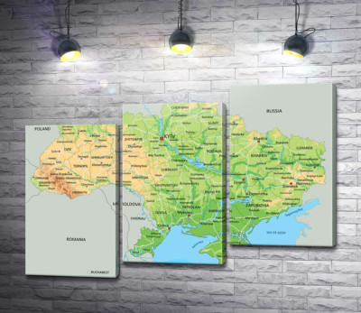 Модульна картина "Загальна фізична карта України"