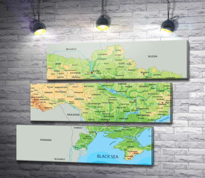 Загальна фізична карта України