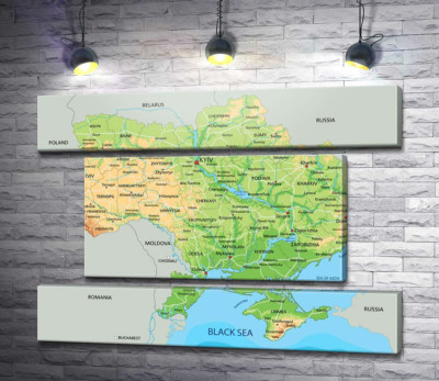Модульна картина "Загальна фізична карта України"