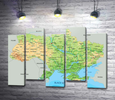 Загальна фізична карта України