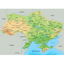 Общая физическая карта Украины