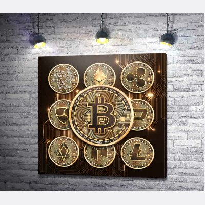 Основные криптовалюты вместе