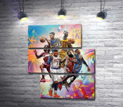 Модульна картина "Баскетбольні зірки NBA"