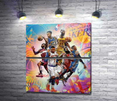 Модульная картина "Баскетбольные звезды NBA"