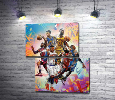 Модульна картина "Баскетбольні зірки NBA"