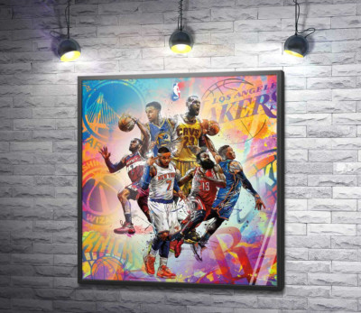 Постер "Баскетбольные звезды NBA"