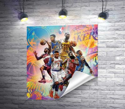 Только печать "Баскетбольные звезды NBA"