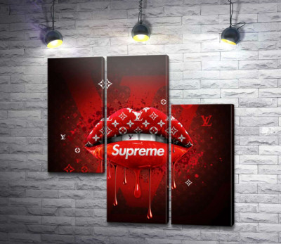 Ярко-красные гламурные губы Supreme
