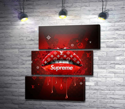 Ярко-красные гламурные губы Supreme