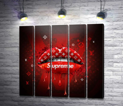 Яскраво-червоні губи гламурні Supreme