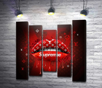 Ярко-красные гламурные губы Supreme