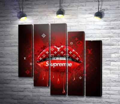 Модульна картина "Яскраво-червоні губи гламурні Supreme"