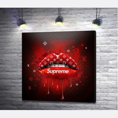 Яскраво-червоні губи гламурні Supreme
