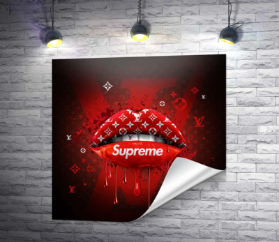 Ярко-красные гламурные губы Supreme