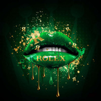 Насыщенно-зеленые гламурные губы Rolex