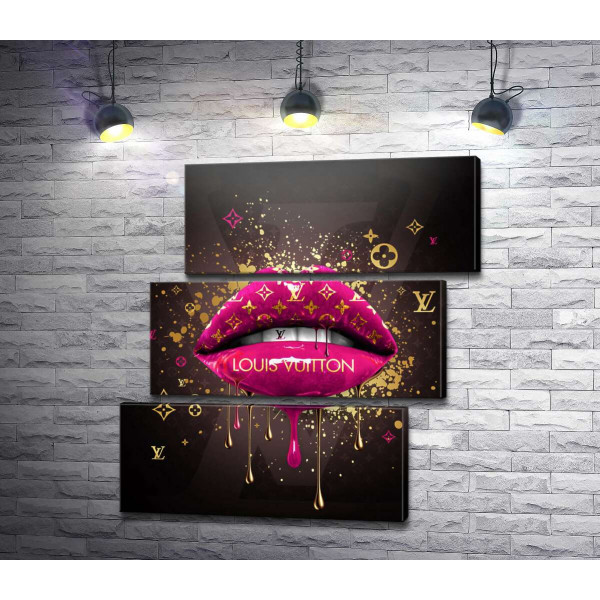 Ярко-розовые гламурные губы Louis Vuitton