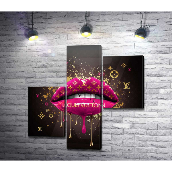 Ярко-розовые гламурные губы Louis Vuitton