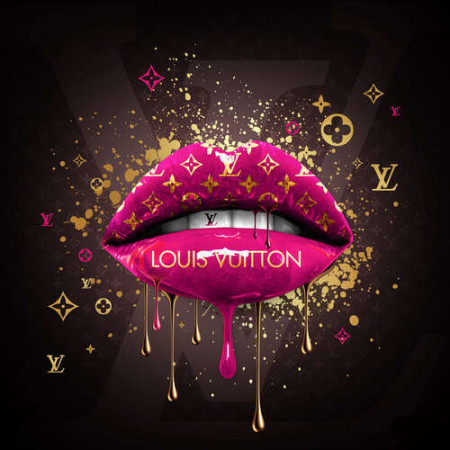 Ярко-розовые гламурные губы Louis Vuitton