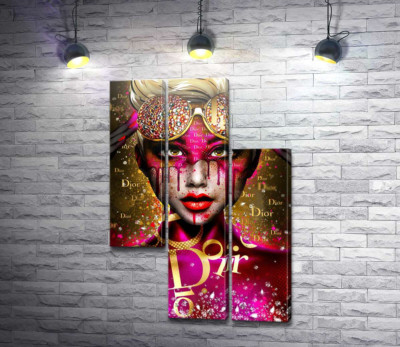 Модульна картина "Футуристичний образ дівчини Dior"