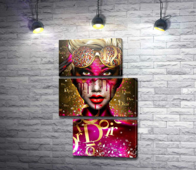 Модульна картина "Футуристичний образ дівчини Dior"