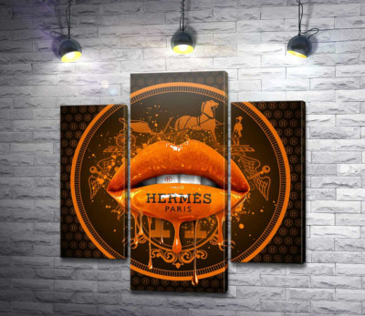 Помаранчеві гламурні губи Hermes