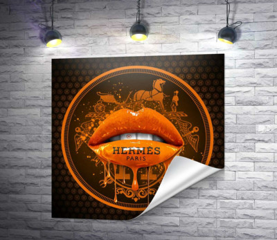 Оранжевые гламурные губы Hermes